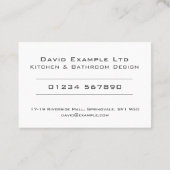 Küche und Badezimmer Designer Visitenkarte (Rückseite)