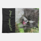 Küche, Urlaub, Zuhause, Text, lustige Katze Geschirrtuch (Horizontal)