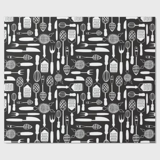 Küche Utensil Muster Geschenkpapier (Flach)