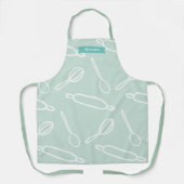 Küche Utensil Muster Minze Green Schürze (Vorderseite)
