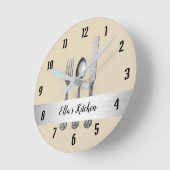 Küche Utensil Silbergürtel Runde Wanduhr (Winkel)