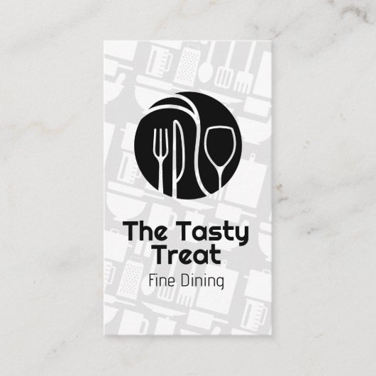 Küche Utensils | Dinnware-Logo | Koch Visitenkarte (Vorderseite)