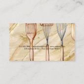 Küche Utensils | Hintergrund aus goldenem Marmor Visitenkarte (Rückseite)