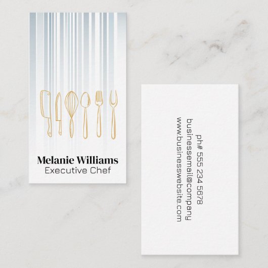 Küche Utensils | Koch | Restaurant Visitenkarte (Vorne/Hinten)