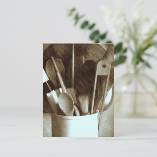 Küche Utensils Postkarte (Stehend Vorderseite)