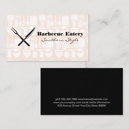 Küche Utensils Visitenkarte (Vorne/Hinten)