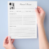 Küche Utensities Personalisierte Rezeptionsseiten Flyer (Hand)