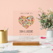 KÜCHE Willkommensschild Liebe Essen Herz Acrylschild (Hochzeit)