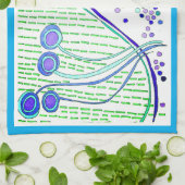 KÜCHE "ZELLESIELLE BLUME", blaue Zierleisten Geschirrtuch (Gefaltet)