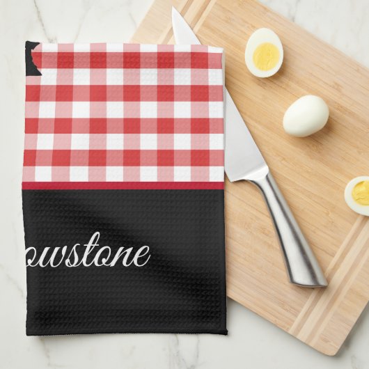 Küchec$tuch-yellowstone-Büffel Geschirrtuch (Viertel Falte)