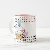 Kuchen-Angriff! Zuckerschädel Zweifarbige Tasse (Vorderseite Links)