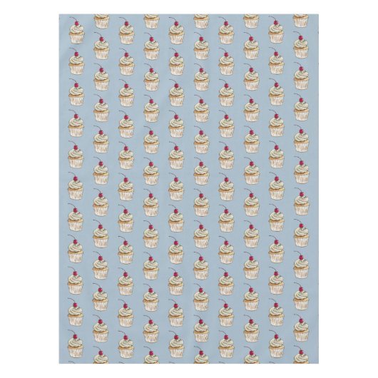 Kuchen-Aquarell-Illustrations-Muster Tischdecke (Vorderseite)