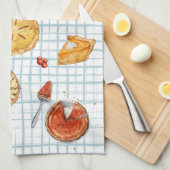 Kuchen auf Kariert Geschirrtuch (Viertel Falte)