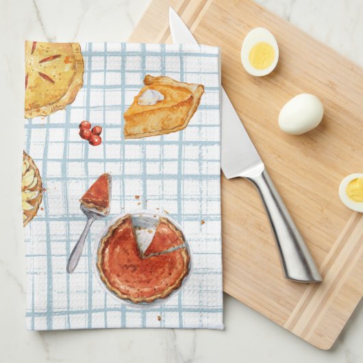 Kuchen auf Kariert Geschirrtuch (Viertel Falte)