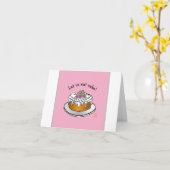 Kuchen auf Pink Lass uns Kuchen essen! Gefaltete G Karte (Gelbe Blume)