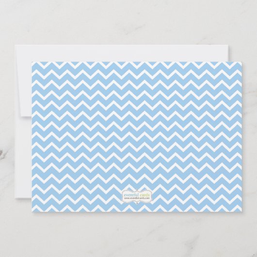 Kuchen-Baby besprühen Duschen-Einladungs-blauen Einladung (Rückseite)