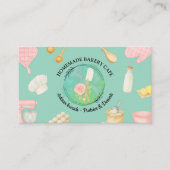 Kuchen Bäckerei Catering Populär Blütengrün Blüten Visitenkarte (Vorderseite)
