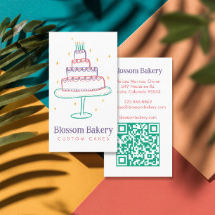 Kuchen Bäckerei Dessert Catering INDIVIDUELLER QR  Visitenkarte
