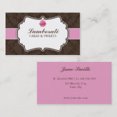 Kuchen-Bäckerei-eleganter Damast-Blumenmuster Visitenkarte (Vorne/Hinten)