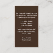 Kuchen-Bäckerei-Foto-Geschäfts-Karten Visitenkarte (Rückseite)