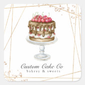 Kuchen / Bäckerei Geschäft Aufkleber (Vorderseite)