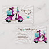 Kuchen-Bäckerei-Geschäfts-Karten-Roller-Mädchen OM Visitenkarte (Vorne/Hinten)