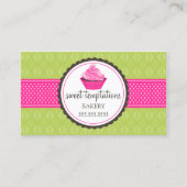 Kuchen-Bäckerei-Grün-Rosa Visitenkarte (Vorderseite)