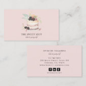 Kuchen Bäckerei Konditorei Koch Catering Rosa Visitenkarte (Vorne/Hinten)