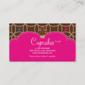 Kuchen-Bäckerei-modernes Punkt-Schokoladen-Rosa Visitenkarte (Rückseite)
