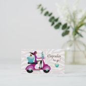 Kuchen-Bäckerei-niedlicher Roller-MädchenZebra Visitenkarte (Stehend Vorderseite)