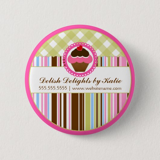 Kuchen-Bäckerei-personalisierter Knopf Button (Vorderseite)