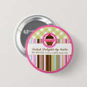 Kuchen-Bäckerei-personalisierter Knopf Button (Vorne & Hinten)