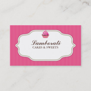 Kuchen-Bäckerei-Rosa-elegantes modernes niedliches Visitenkarte