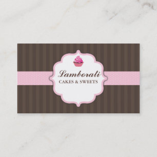 Kuchen-Bäckerei-Rosa-elegantes modernes niedliches Visitenkarte
