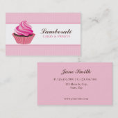Kuchen-Bäckerei-Rosa-elegantes modernes niedliches Visitenkarte (Vorne/Hinten)