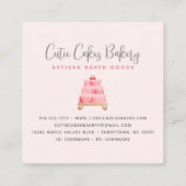 Kuchen Bäckerei Rosa Sprinkles Konditorei Nachtisc Quadratische Visitenkarte (Rückseite)