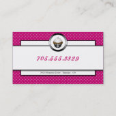 Kuchen-Bäckerei-Rosa-weiße Monogramm-Visitenkarte Visitenkarte (Rückseite)