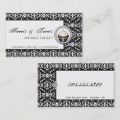 Kuchen-Bäckerei-Schwarz-weiße Visitenkarte (Vorne/Hinten)