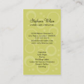 Kuchen-Bäckerei Visitenkarte (Rückseite)