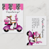 Kuchen-Bäckerei-Visitenkarte-Roller-MädchenZebra Visitenkarte (Vorne/Hinten)