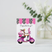 Kuchen-Bäckerei-Visitenkarte-Roller-MädchenZebra Visitenkarte (Stehend Vorderseite)