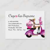 Kuchen-Bäckerei-Visitenkarte-Roller-MädchenZebra Visitenkarte (Rückseite)
