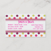 Kuchen-Bäckerei-Visitenkarte Visitenkarte (Rückseite)