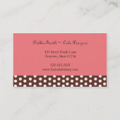 Kuchen-Bäckerei-Visitenkarte Visitenkarte (Rückseite)