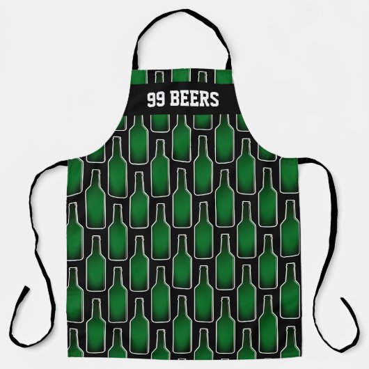 Küchen-BBQ-Schürze für Männer mit Bierflaschendruc Schürze (Vorderseite)