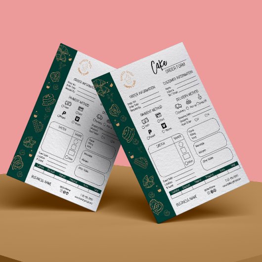 Kuchen Bestellung Form Bäckerei Kleines Unternehme Flyer