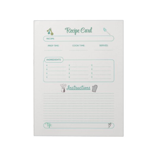 Küchen bewahrt Ihre wertvollen Rezepte Notizblock (Rotiert)