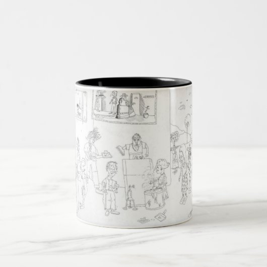Küchen-Cartoon-Tasse - besonders angefertigt Zweifarbige Tasse (Mittel)