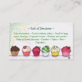 Kuchen-Catering-Geschäfts-Karte Visitenkarte (Rückseite)