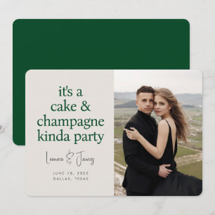 Kuchen Champagner Lustige Typografie Grüne Hochzei Save The Date